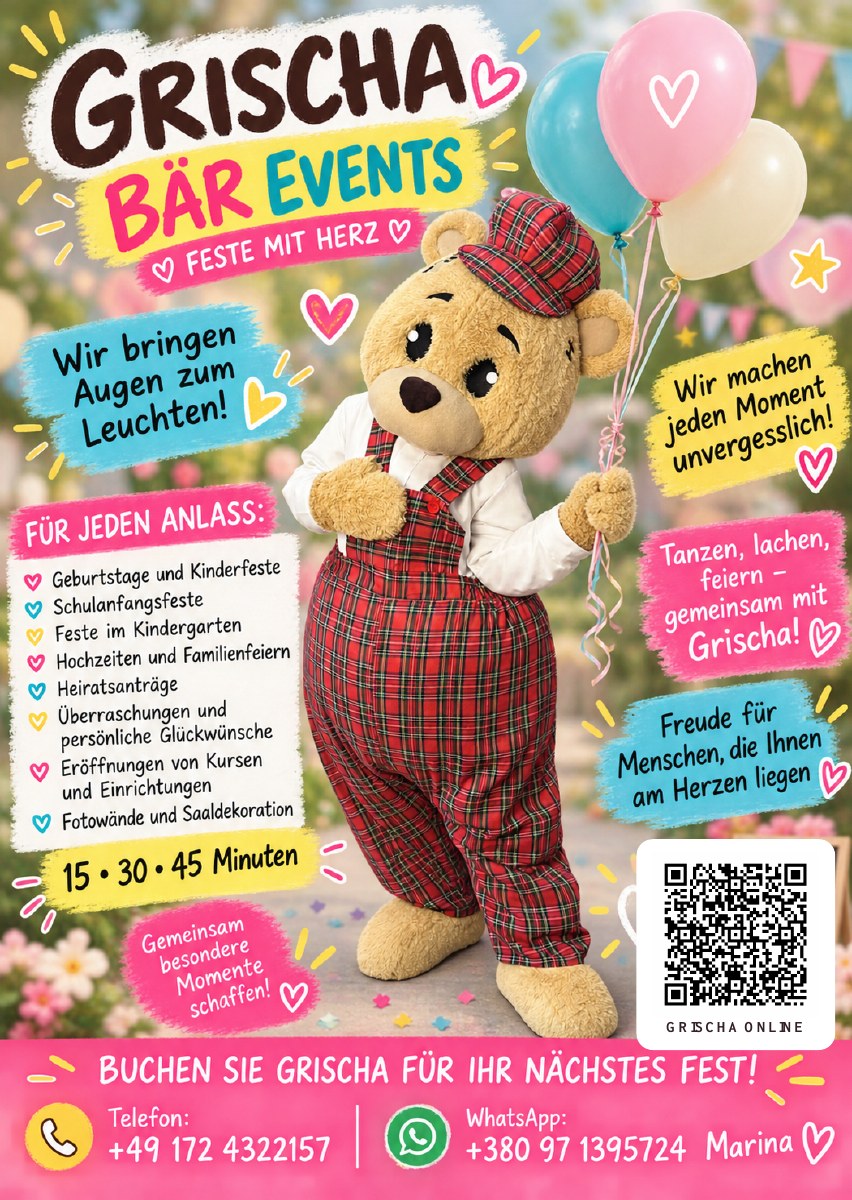 Vorderseite des Grischa Bär Events Flyers